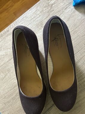 Bass Women's Black Canvas Round-Toe  wedge
